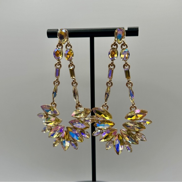 Dazzling Aurora Borealis Rhinestone Statement Earrings - Picture 12 of 13